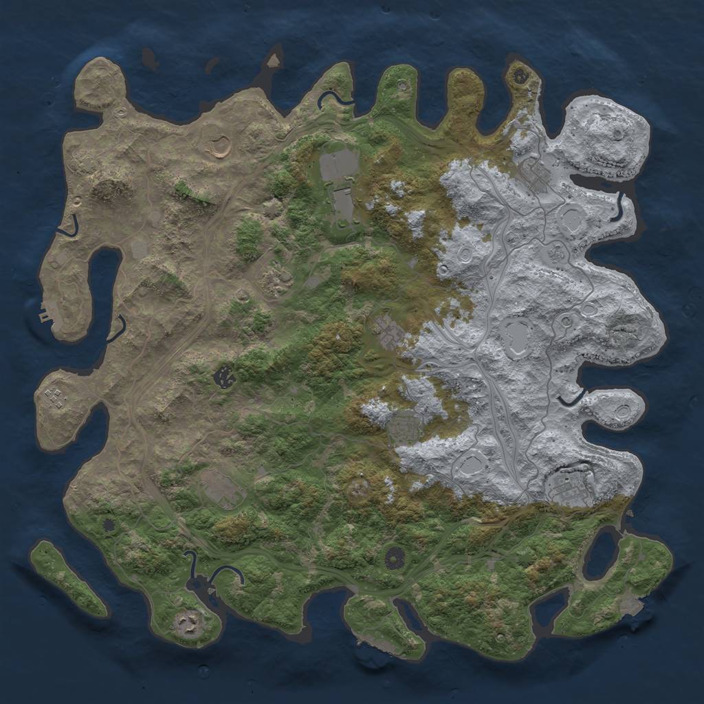 Rust Map: Procedural Map, Size: 4800, Seed: 962469767, 19 Monuments