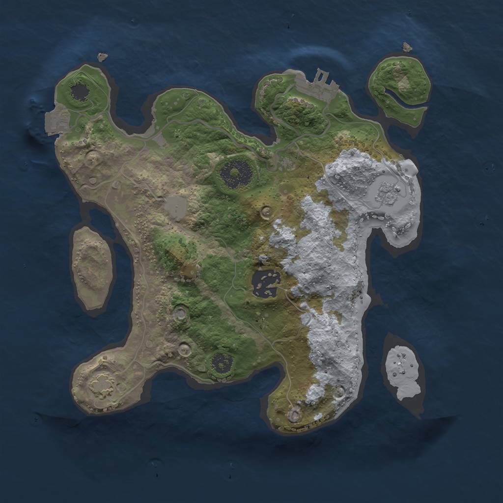 Rust Map: Procedural Map, Size: 2500, Seed: 1435729874, 7 Monuments