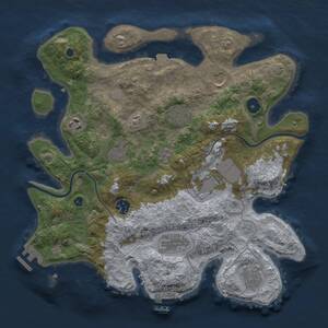 Thumbnail Rust Map: Procedural Map, Size: 3500, Seed: 998073, 14 Monuments