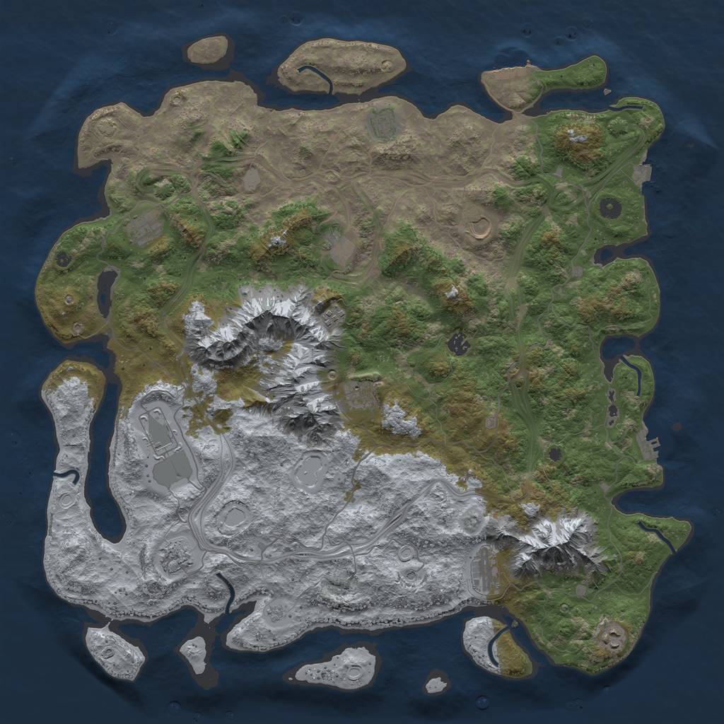 Rust Map: Procedural Map, Size: 5000, Seed: 28570, 19 Monuments