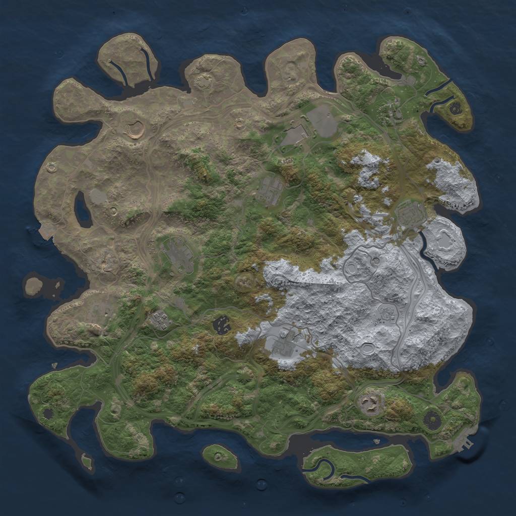 Rust Map: Procedural Map, Size: 4250, Seed: 1141041255, 18 Monuments