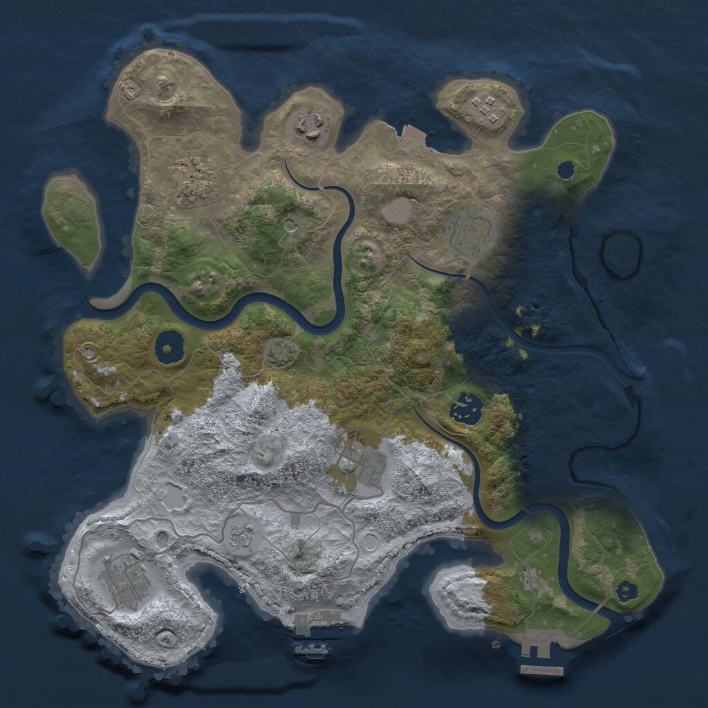 Rust Map: Procedural Map, Size: 3334, Seed: 2147483647, 13 Monuments
