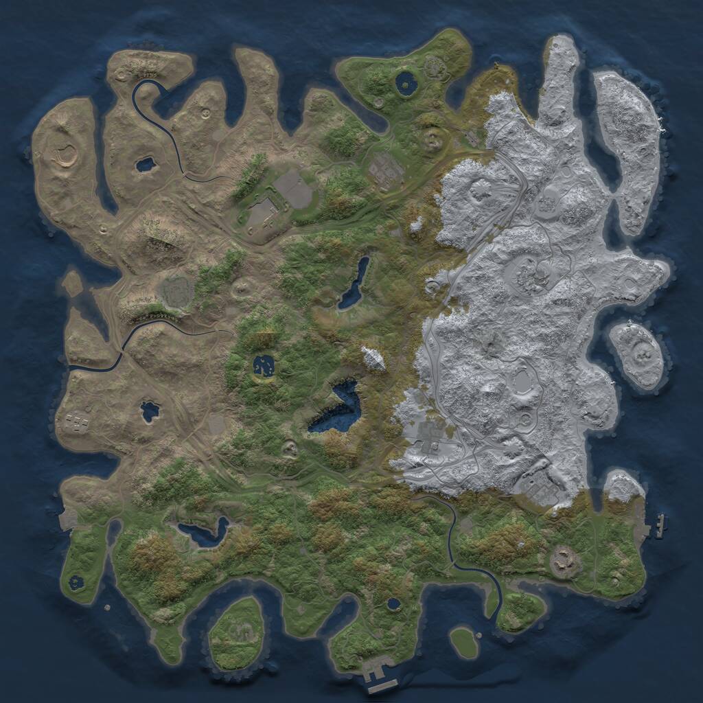 Rust Map: Procedural Map, Size: 4700, Seed: 915230619, 16 Monuments