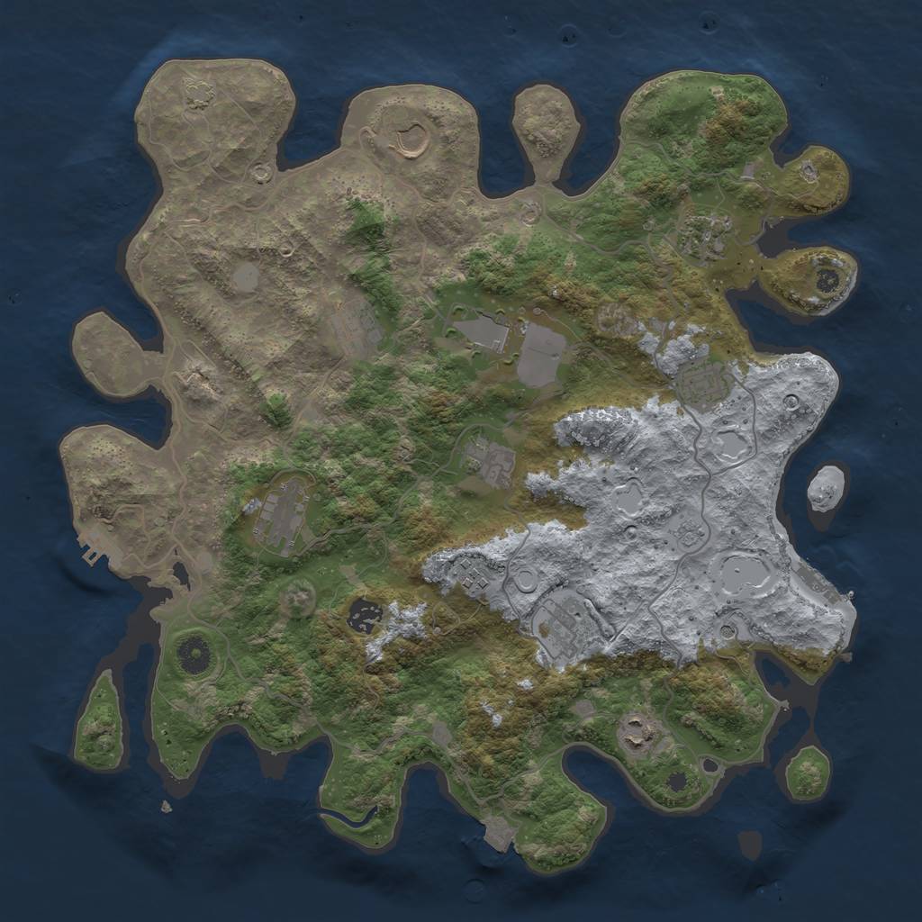 Rust Map: Procedural Map, Size: 4000, Seed: 288965700, 19 Monuments