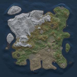 Thumbnail Rust Map: Procedural Map, Size: 3500, Seed: 1113025561, 16 Monuments