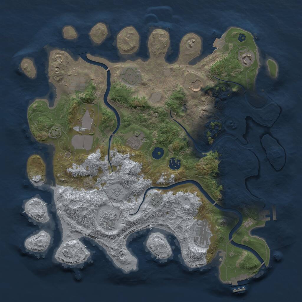 Rust Map: Procedural Map, Size: 3750, Seed: 59765162, 16 Monuments