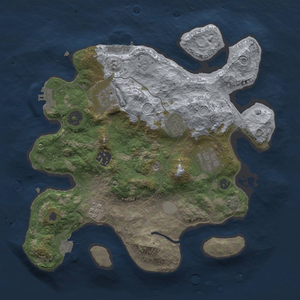 Rust Map: Procedural Map, Size: 3000, Seed: 442905695, 13 Monuments