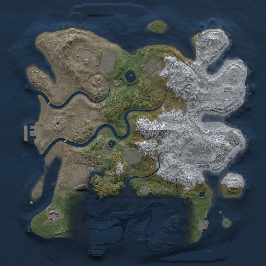 Rust Map: Procedural Map, Size: 3500, Seed: 1973827448, 13 Monuments