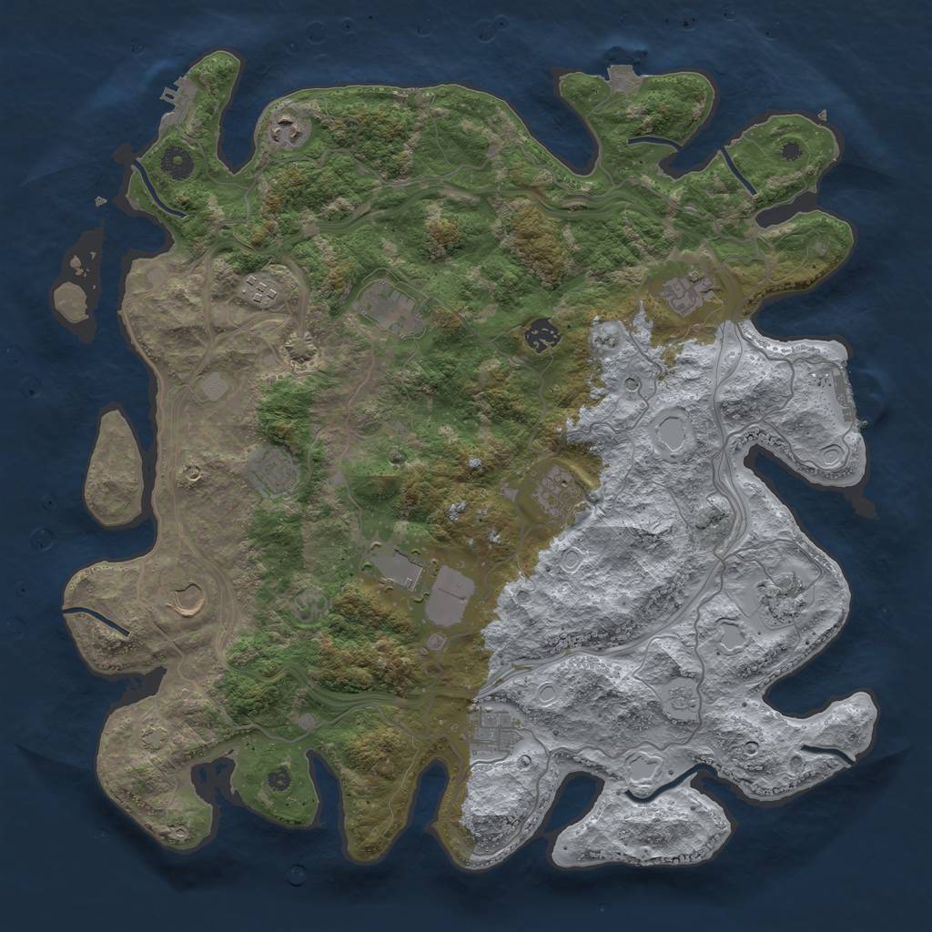 Rust Map: Procedural Map, Size: 4250, Seed: 752906101, 19 Monuments