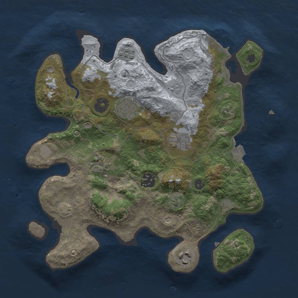 Rust Map: Procedural Map, Size: 3000, Seed: 4876132, 13 Monuments