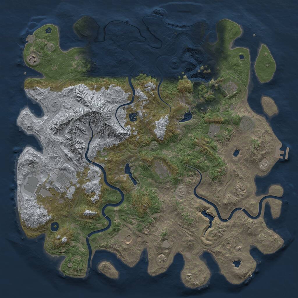 Rust Map: Procedural Map, Size: 5000, Seed: 14331779, 17 Monuments