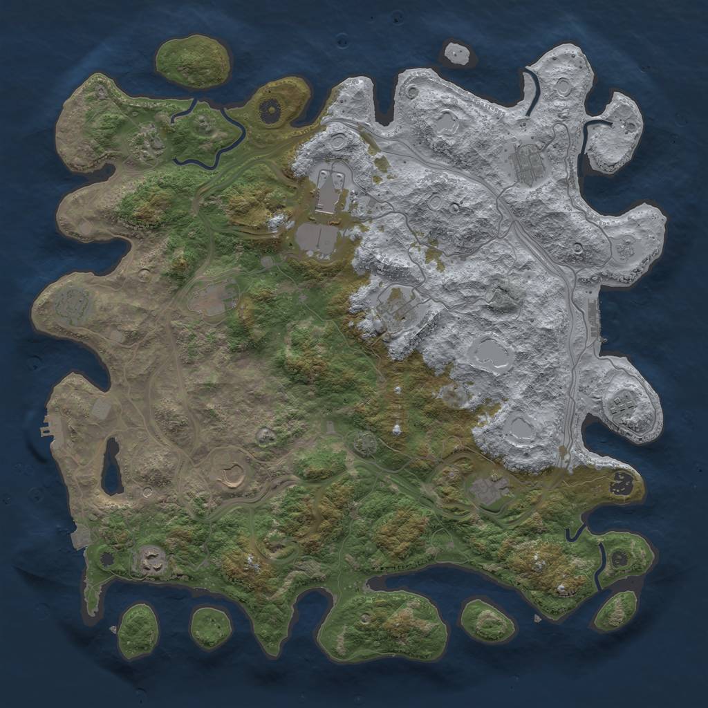 Rust Map: Procedural Map, Size: 4500, Seed: 1756612282, 19 Monuments