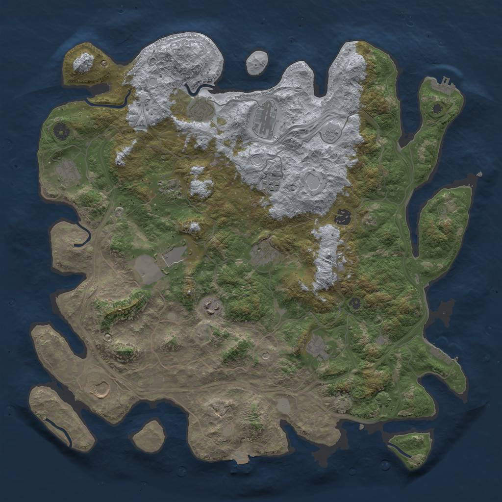 Rust Map: Procedural Map, Size: 4500, Seed: 1106061886, 19 Monuments