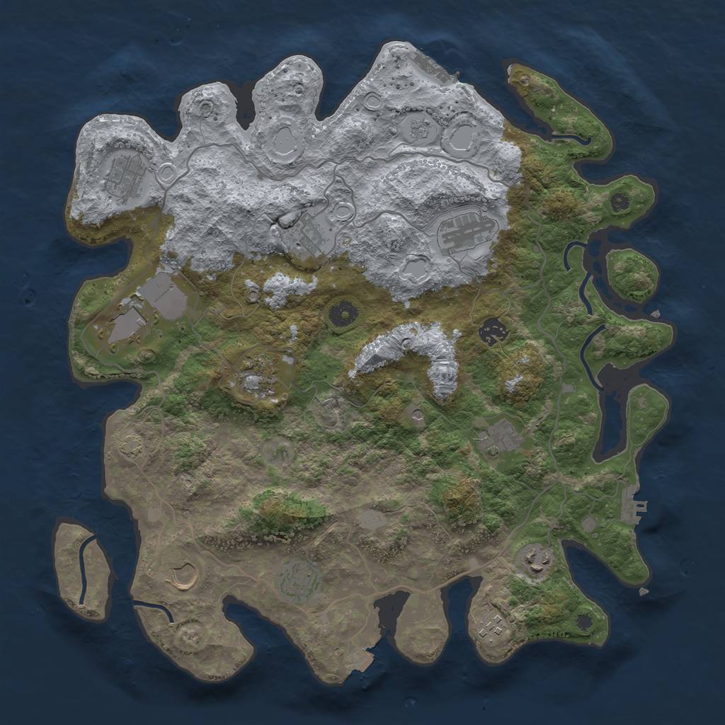 Rust Map: Procedural Map, Size: 4000, Seed: 455477559, 19 Monuments
