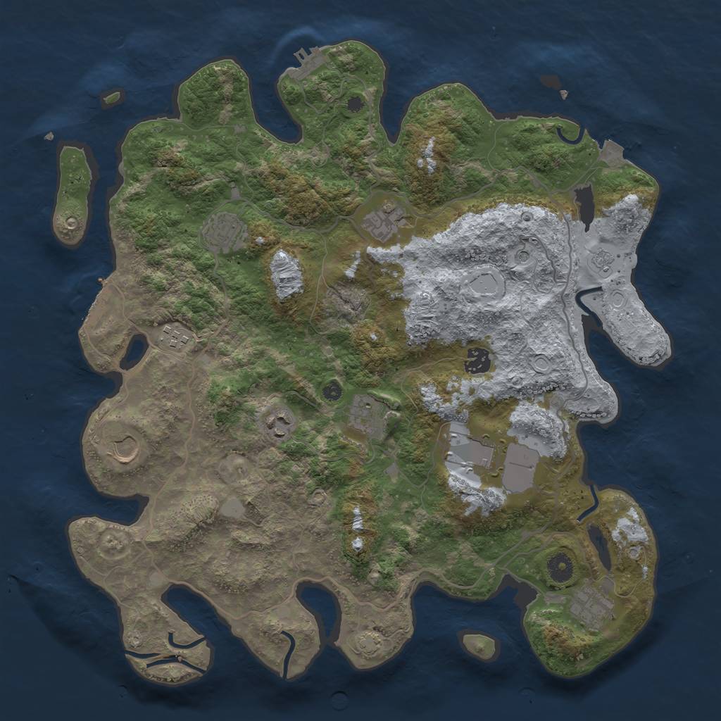 Rust Map: Procedural Map, Size: 4000, Seed: 1550272897, 17 Monuments