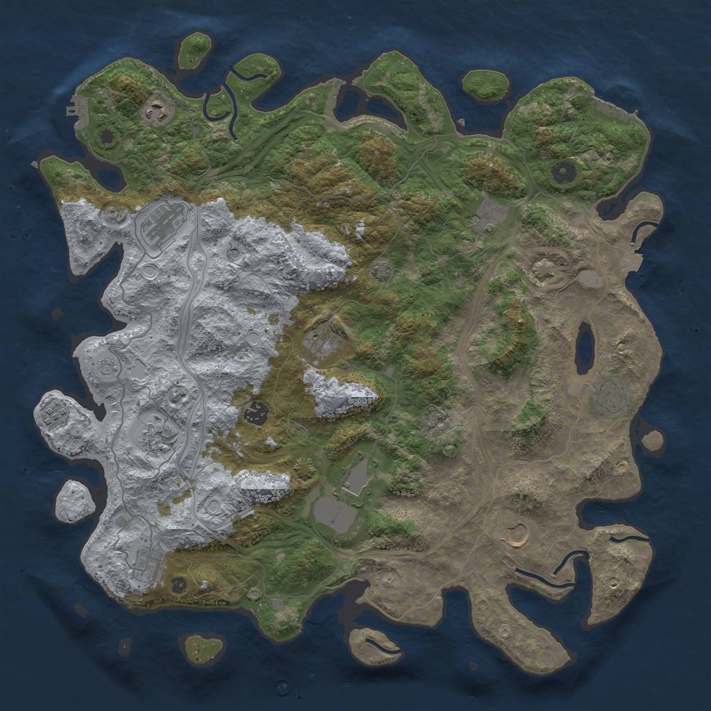 Rust Map: Procedural Map, Size: 4500, Seed: 250619338, 19 Monuments
