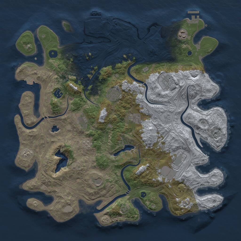 Rust Map: Procedural Map, Size: 4250, Seed: 6333, 15 Monuments