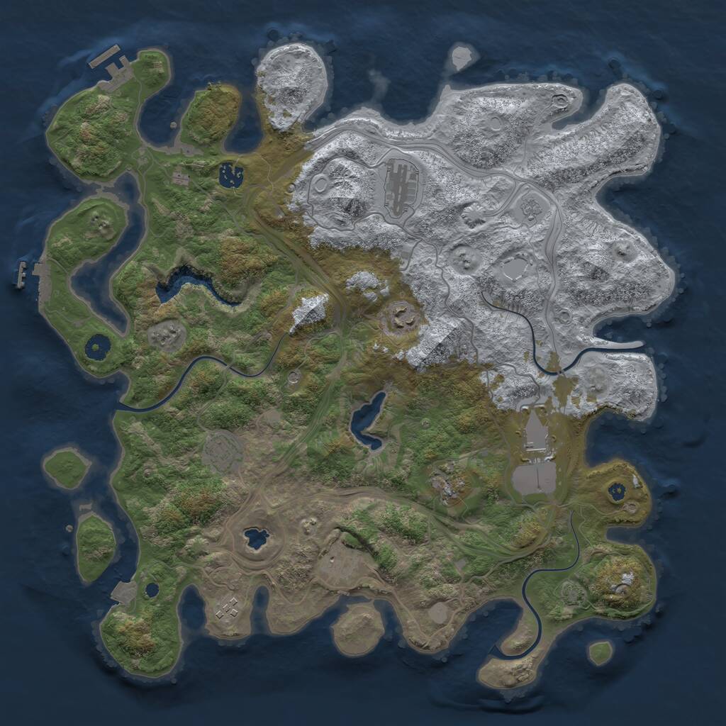 Rust Map: Procedural Map, Size: 4250, Seed: 776431558, 14 Monuments