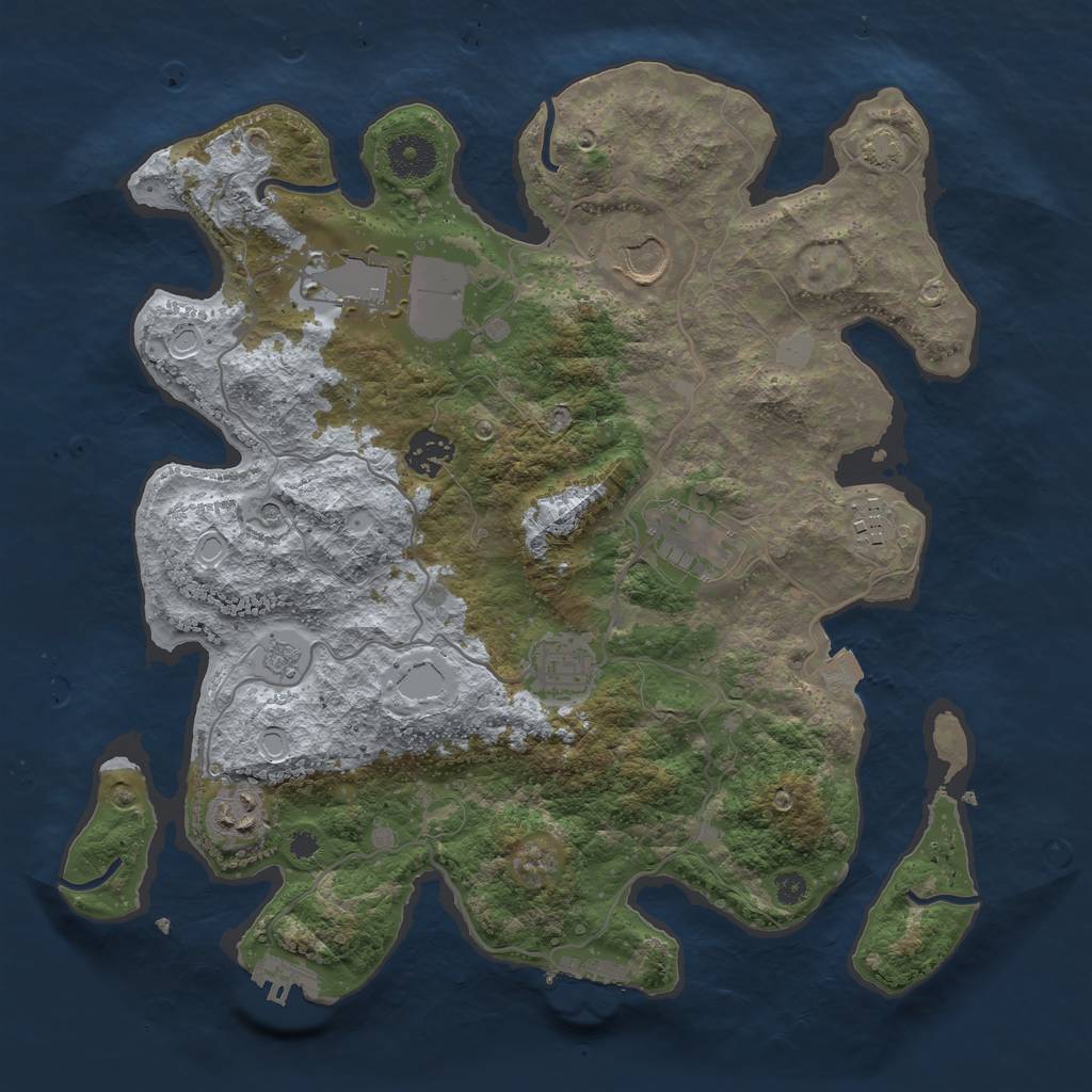 Rust Map: Procedural Map, Size: 3500, Seed: 922770837, 15 Monuments