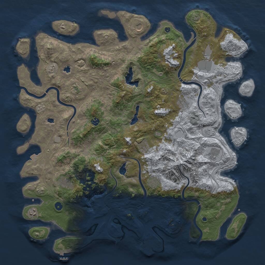 Rust Map: Procedural Map, Size: 5000, Seed: 12365489, 17 Monuments