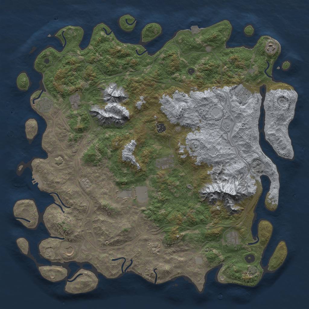 Rust Map: Procedural Map, Size: 5000, Seed: 4546, 18 Monuments