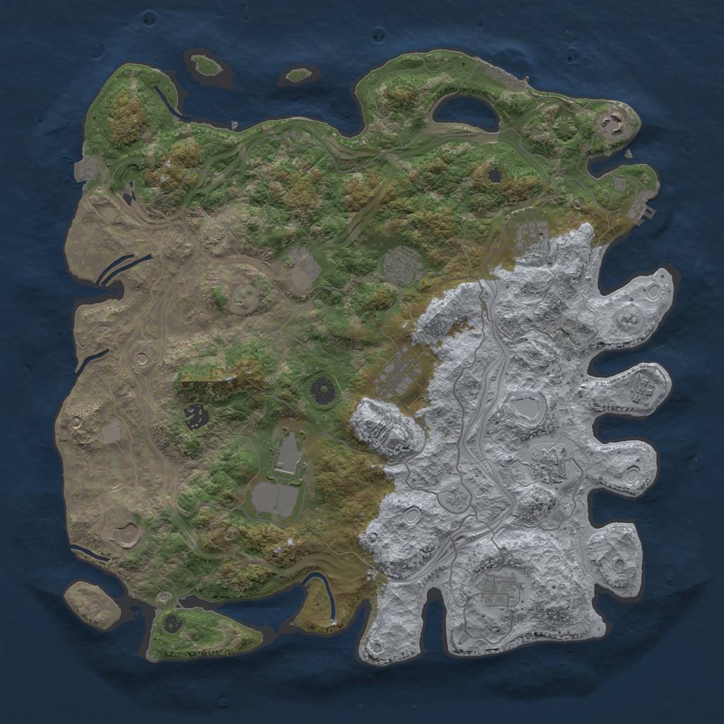 Rust Map: Procedural Map, Size: 4250, Seed: 94658, 19 Monuments