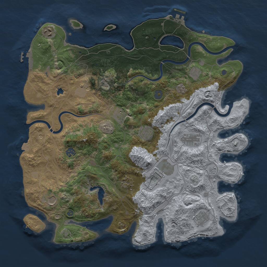 Rust Map: Procedural Map, Size: 4250, Seed: 94658, 17 Monuments