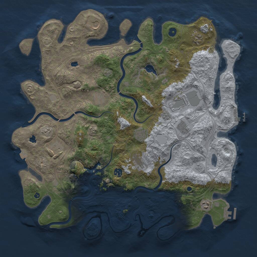 Rust Map: Procedural Map, Size: 4500, Seed: 2525, 17 Monuments