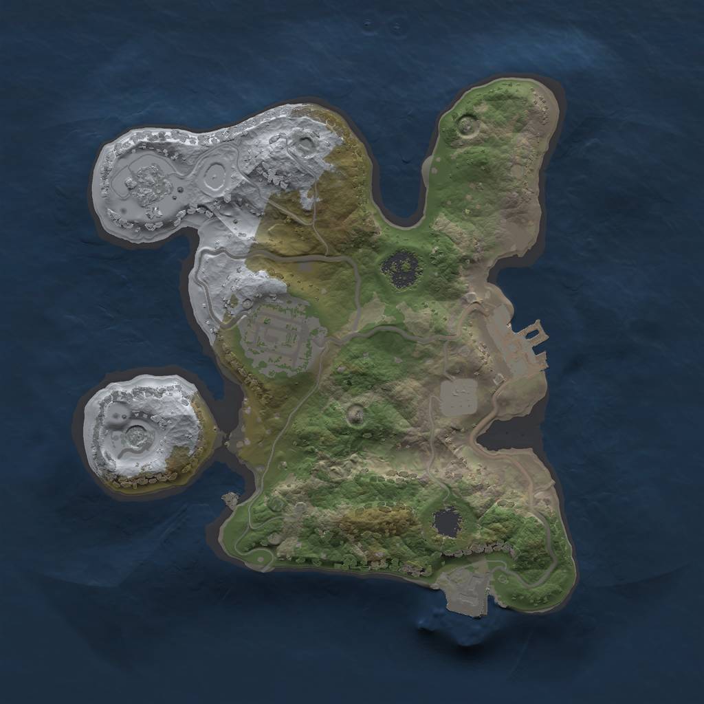 Rust Map: Procedural Map, Size: 2000, Seed: 5043812, 7 Monuments