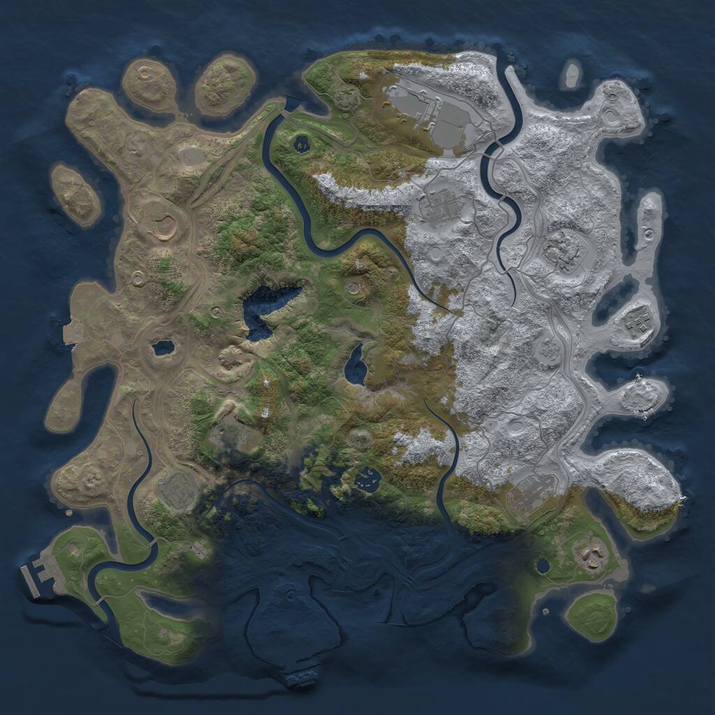 Rust Map: Procedural Map, Size: 4250, Seed: 935865791, 16 Monuments