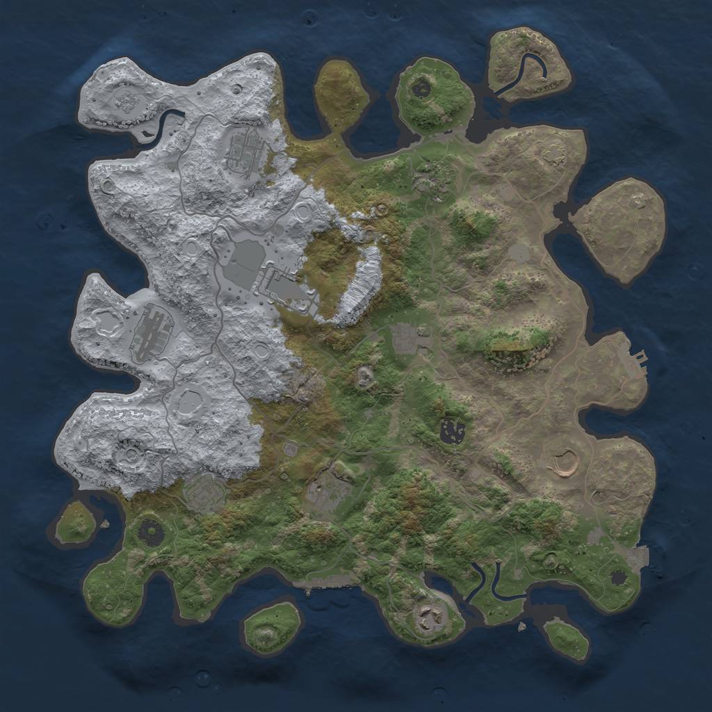 Rust Map: Procedural Map, Size: 4000, Seed: 1798872477, 18 Monuments
