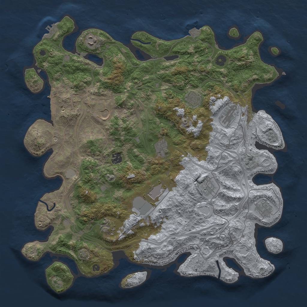 Rust Map: Procedural Map, Size: 4250, Seed: 802032374, 19 Monuments