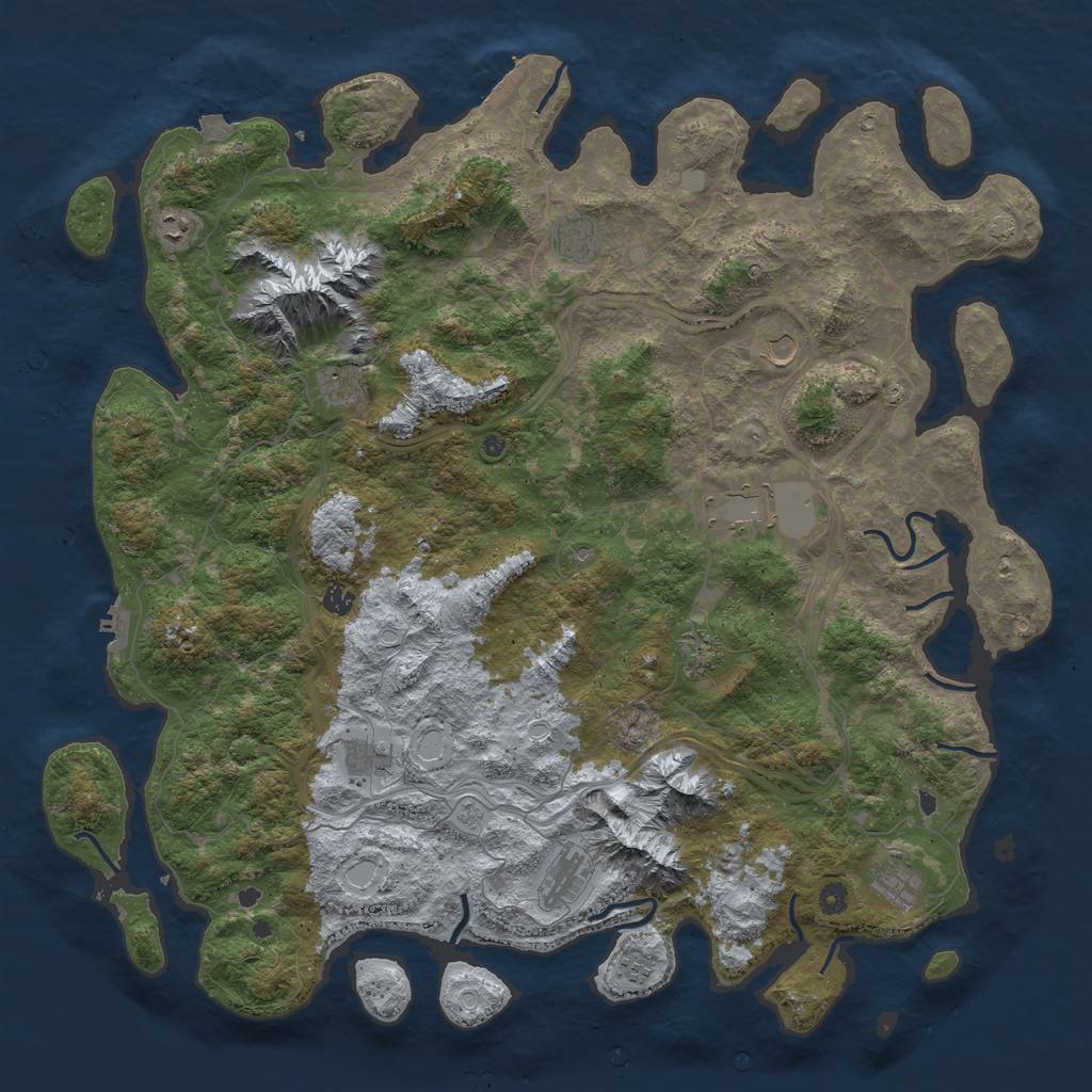 Rust Map: Procedural Map, Size: 5200, Seed: 789801, 19 Monuments