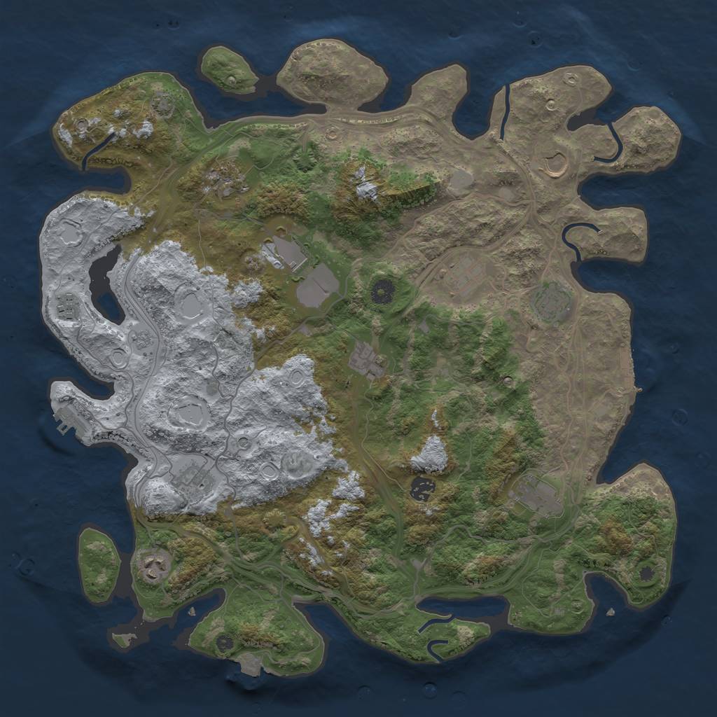 Rust Map: Procedural Map, Size: 4300, Seed: 12091985, 19 Monuments