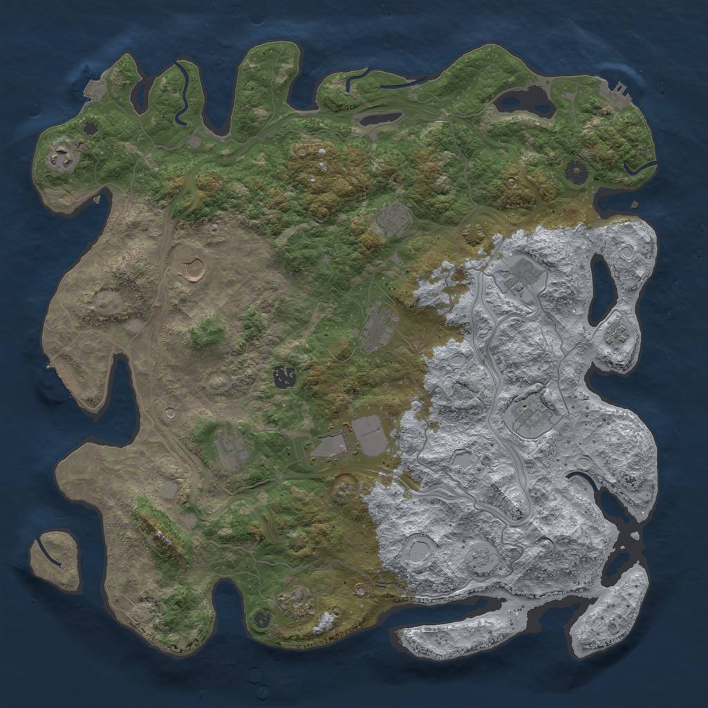 Rust Map: Procedural Map, Size: 4500, Seed: 6012024, 19 Monuments