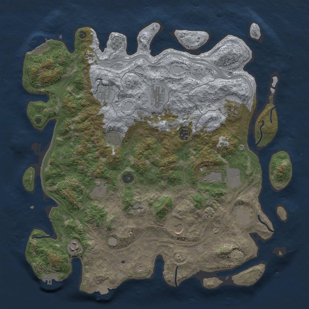 Rust Map: Procedural Map, Size: 4250, Seed: 7607612, 19 Monuments