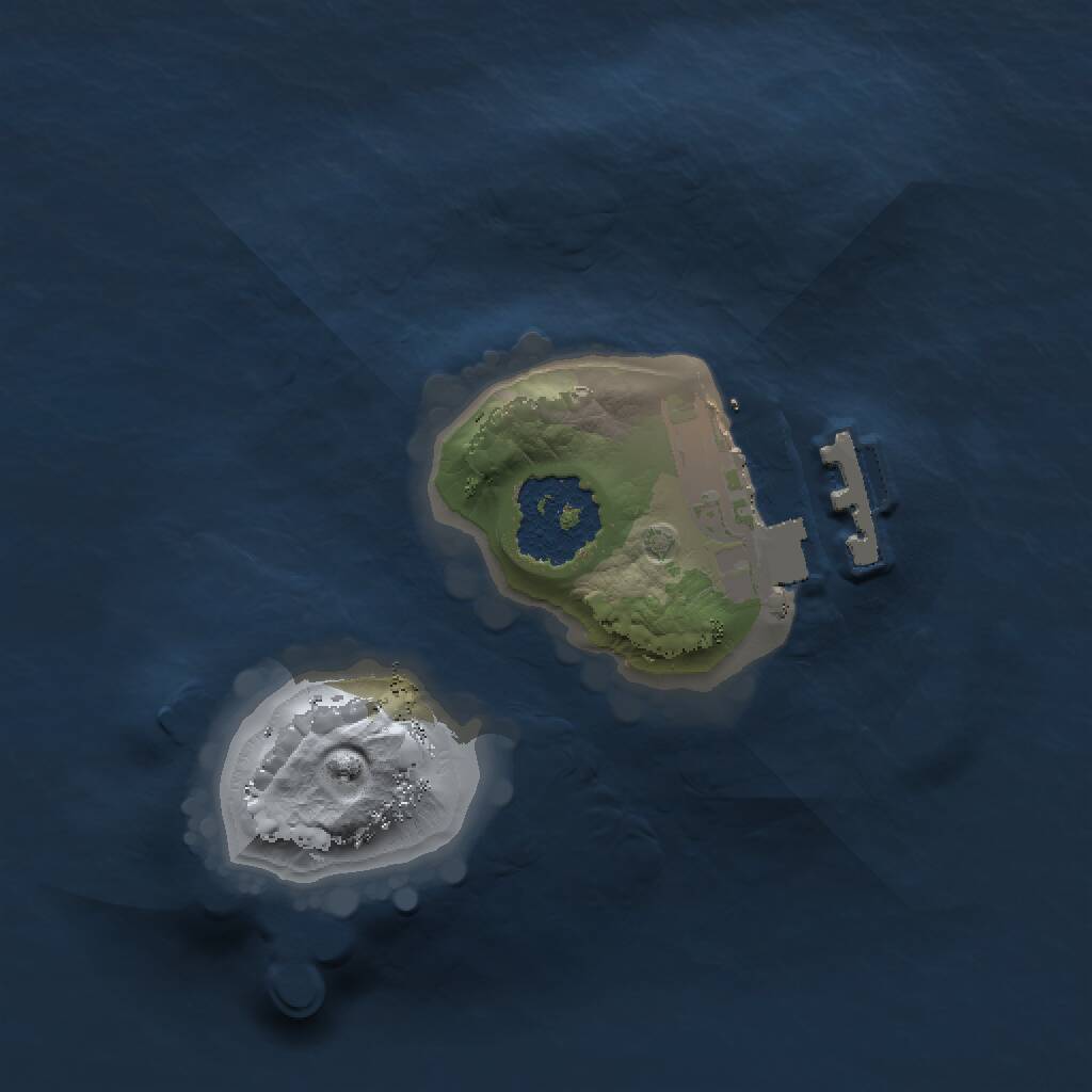 Rust Map: Procedural Map, Size: 1250, Seed: 1345329475, 2 Monuments