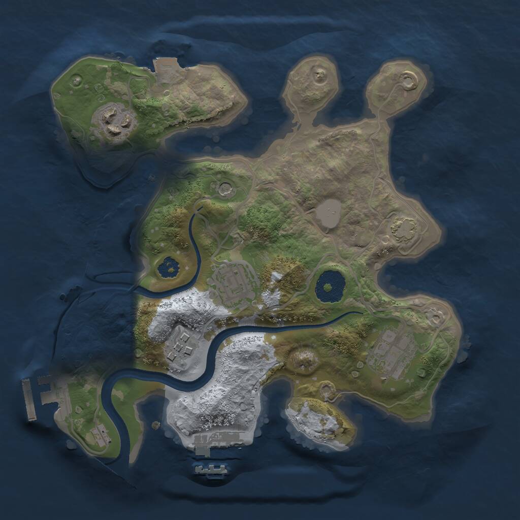 Rust Map: Procedural Map, Size: 2500, Seed: 10122001, 9 Monuments
