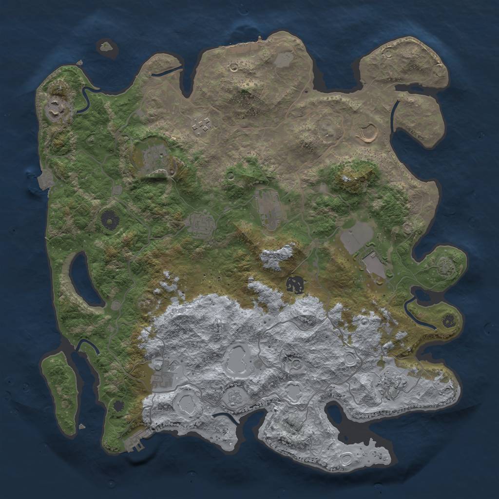 Rust Map: Procedural Map, Size: 4000, Seed: 7561, 18 Monuments