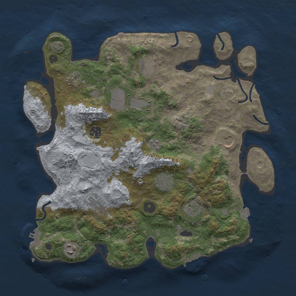 Rust Map: Procedural Map, Size: 3750, Seed: 1781461579, 18 Monuments