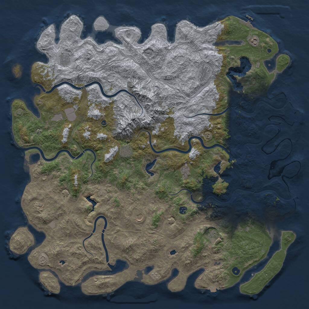 Rust Map: Procedural Map, Size: 6000, Seed: 1059122703, 17 Monuments