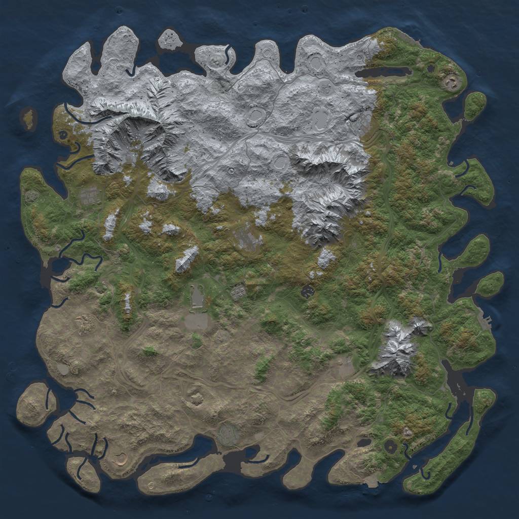 Rust Map: Procedural Map, Size: 6000, Seed: 1059122703, 19 Monuments