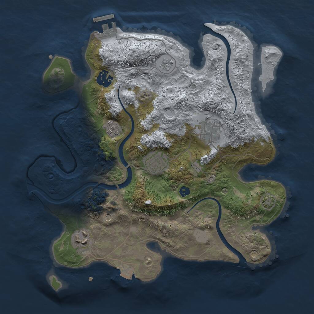 Rust Map: Procedural Map, Size: 3000, Seed: 471005576, 10 Monuments