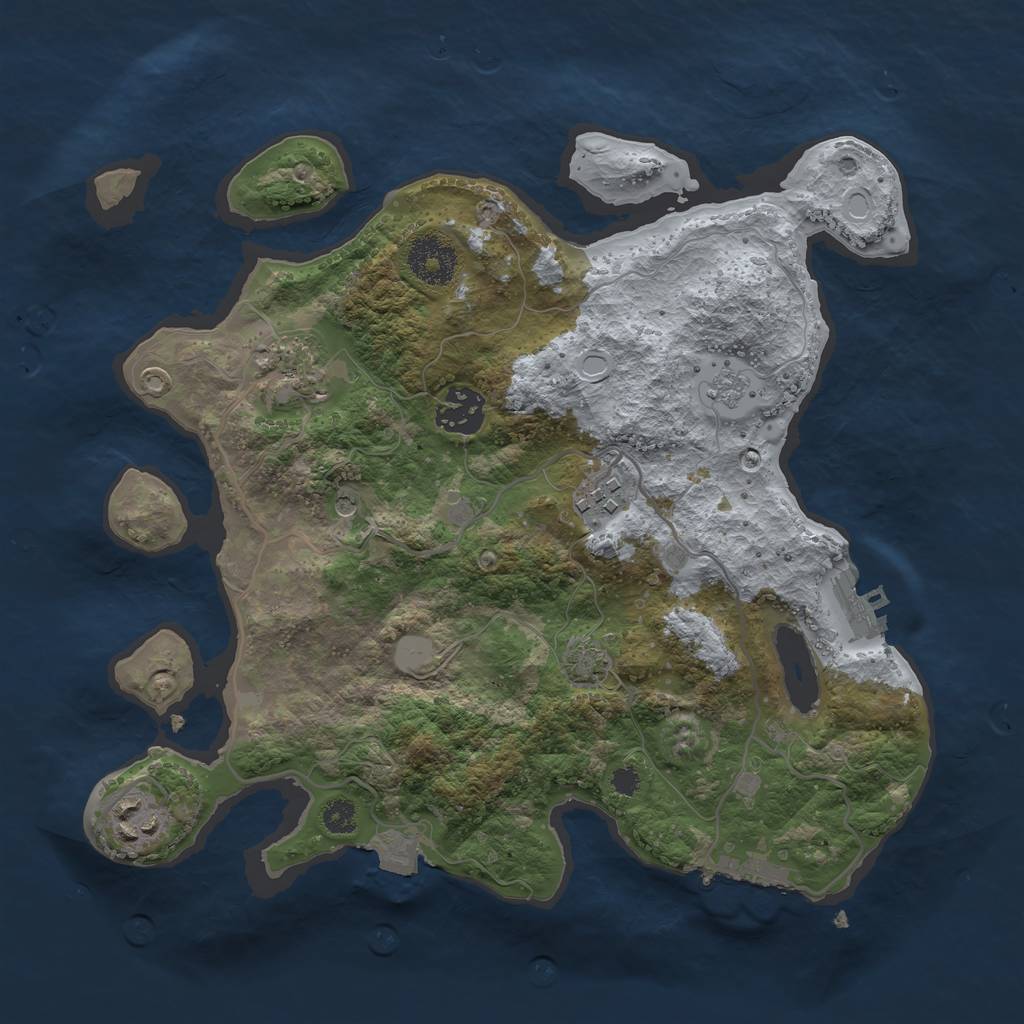 Rust Map: Procedural Map, Size: 3118, Seed: 123, 12 Monuments