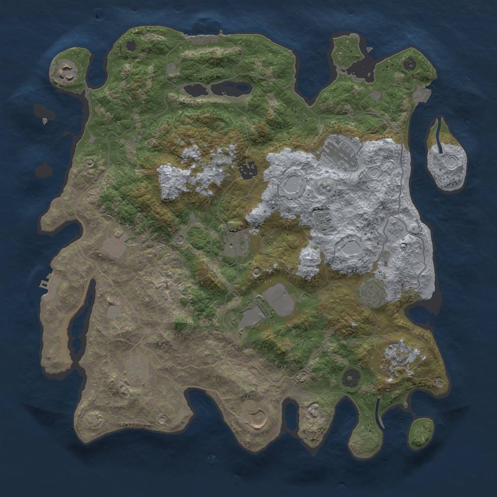 Rust Map: Procedural Map, Size: 4000, Seed: 1630026199, 19 Monuments