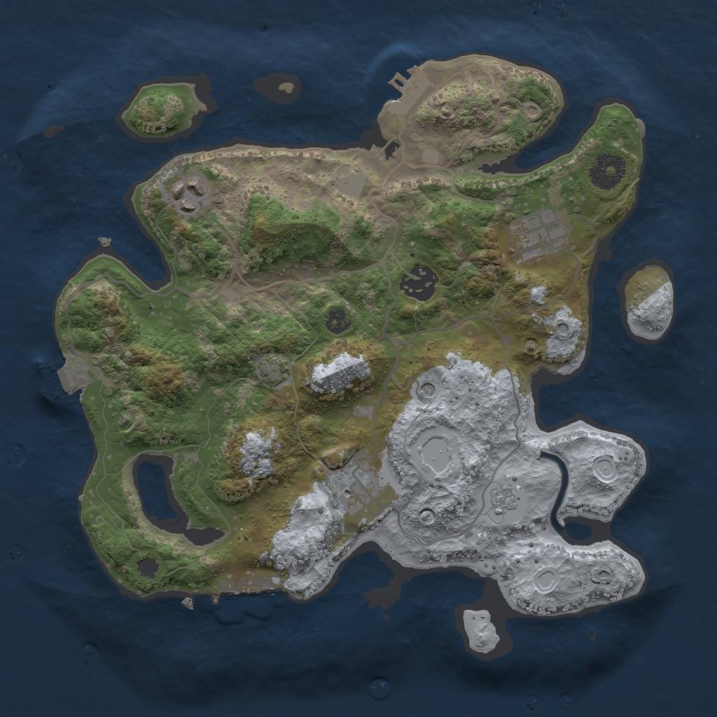 Rust Map: Procedural Map, Size: 3000, Seed: 82287993, 12 Monuments