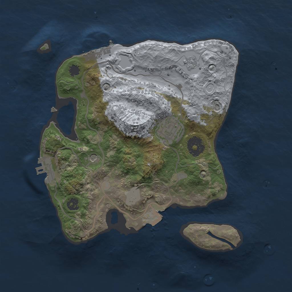 Rust Map: Procedural Map, Size: 2400, Seed: 1810562069, 8 Monuments