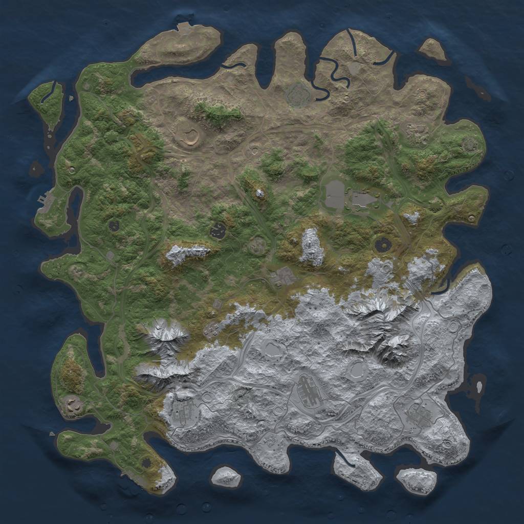 Rust Map: Procedural Map, Size: 5000, Seed: 52257904, 19 Monuments