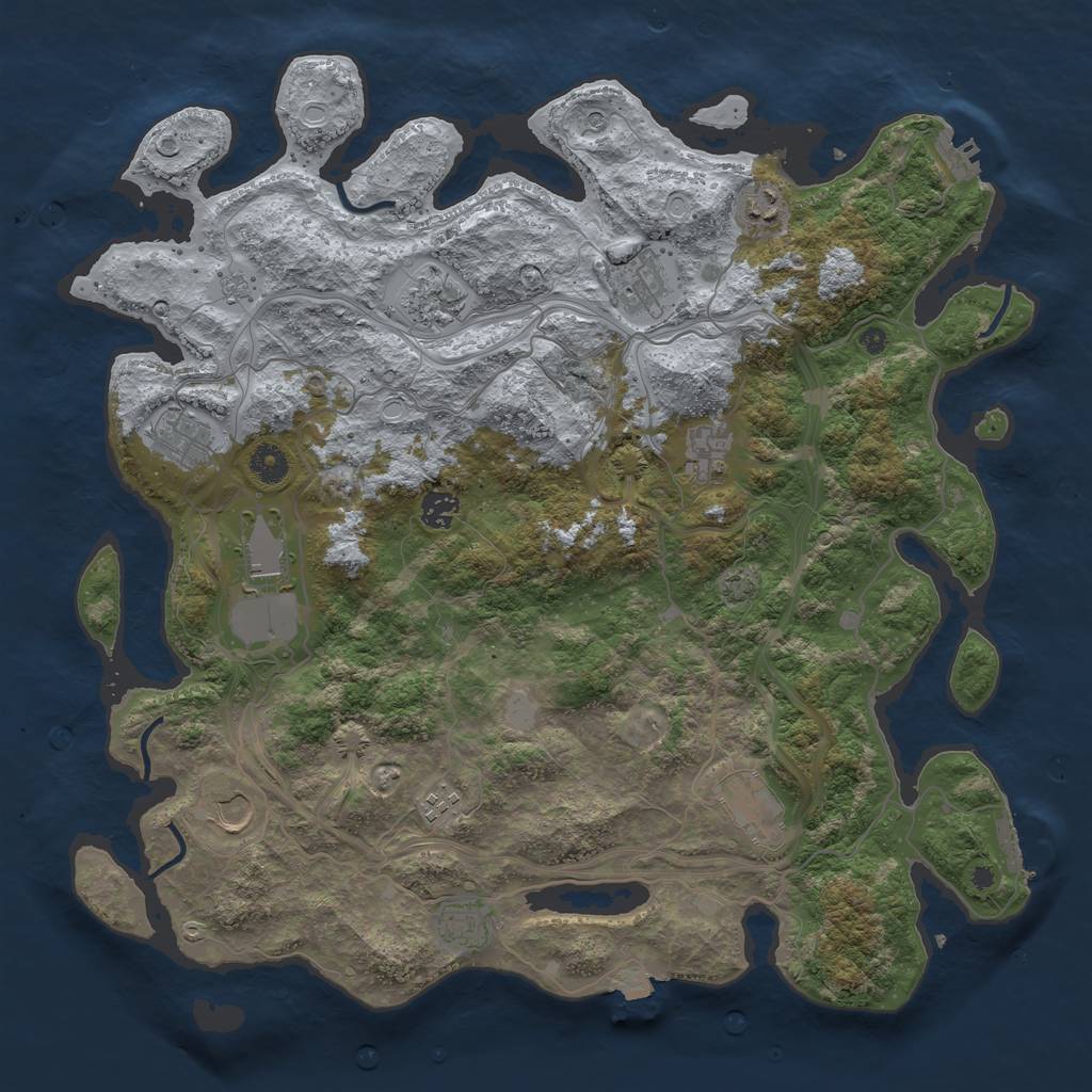 Rust Map: Procedural Map, Size: 4250, Seed: 13141624, 19 Monuments