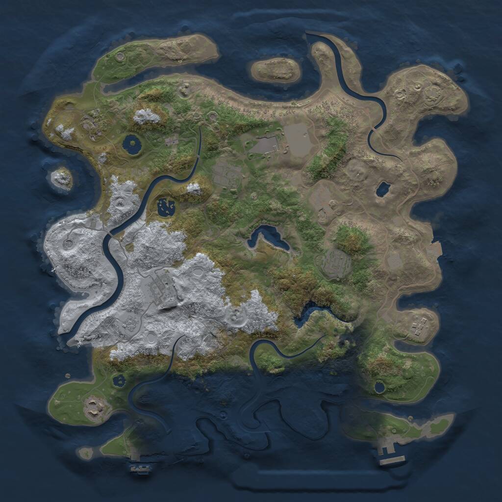 Rust Map: Procedural Map, Size: 4000, Seed: 9574, 15 Monuments